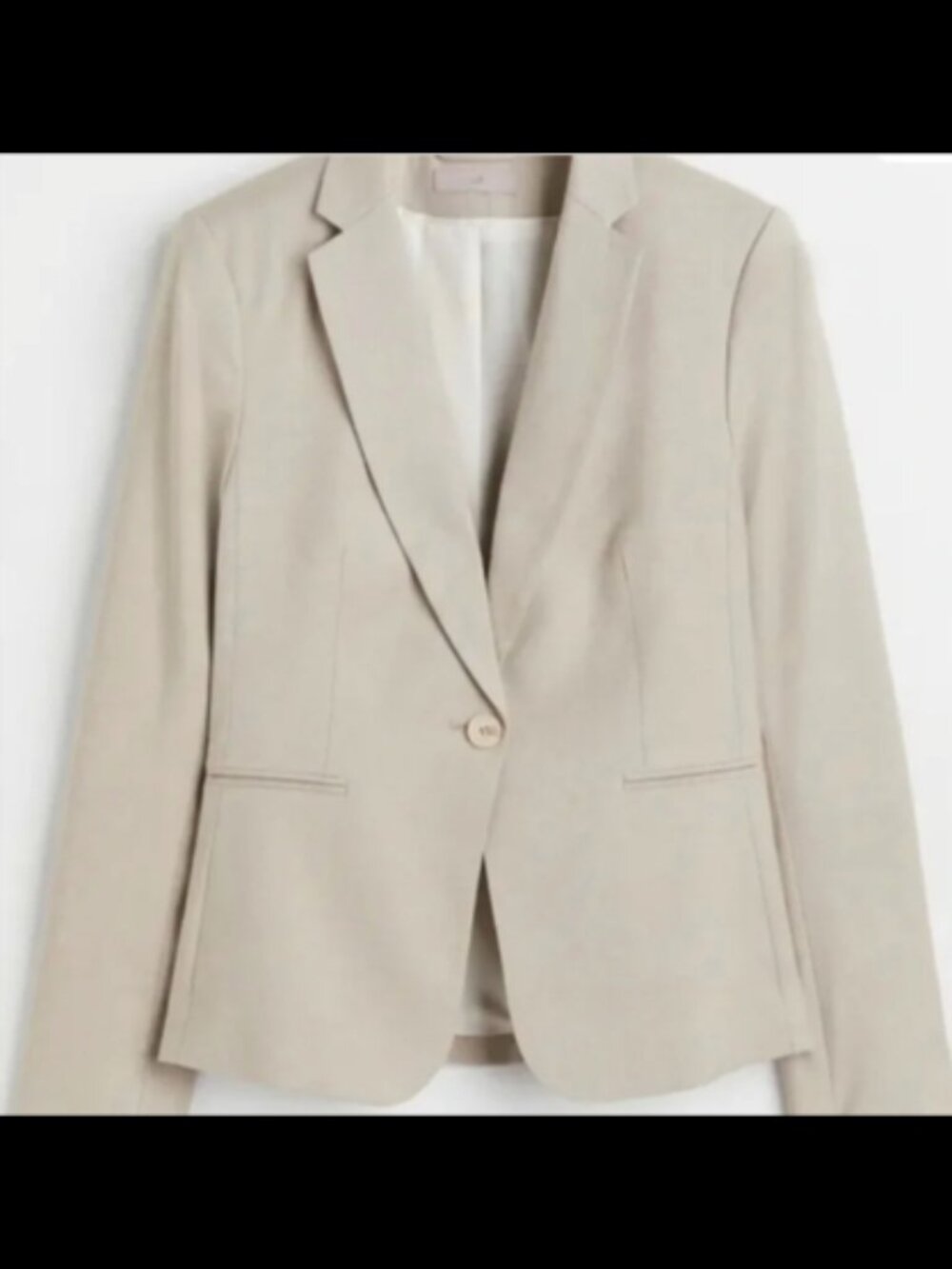 H&M Tan Fitted One Button Lined Career Blazer Size 2